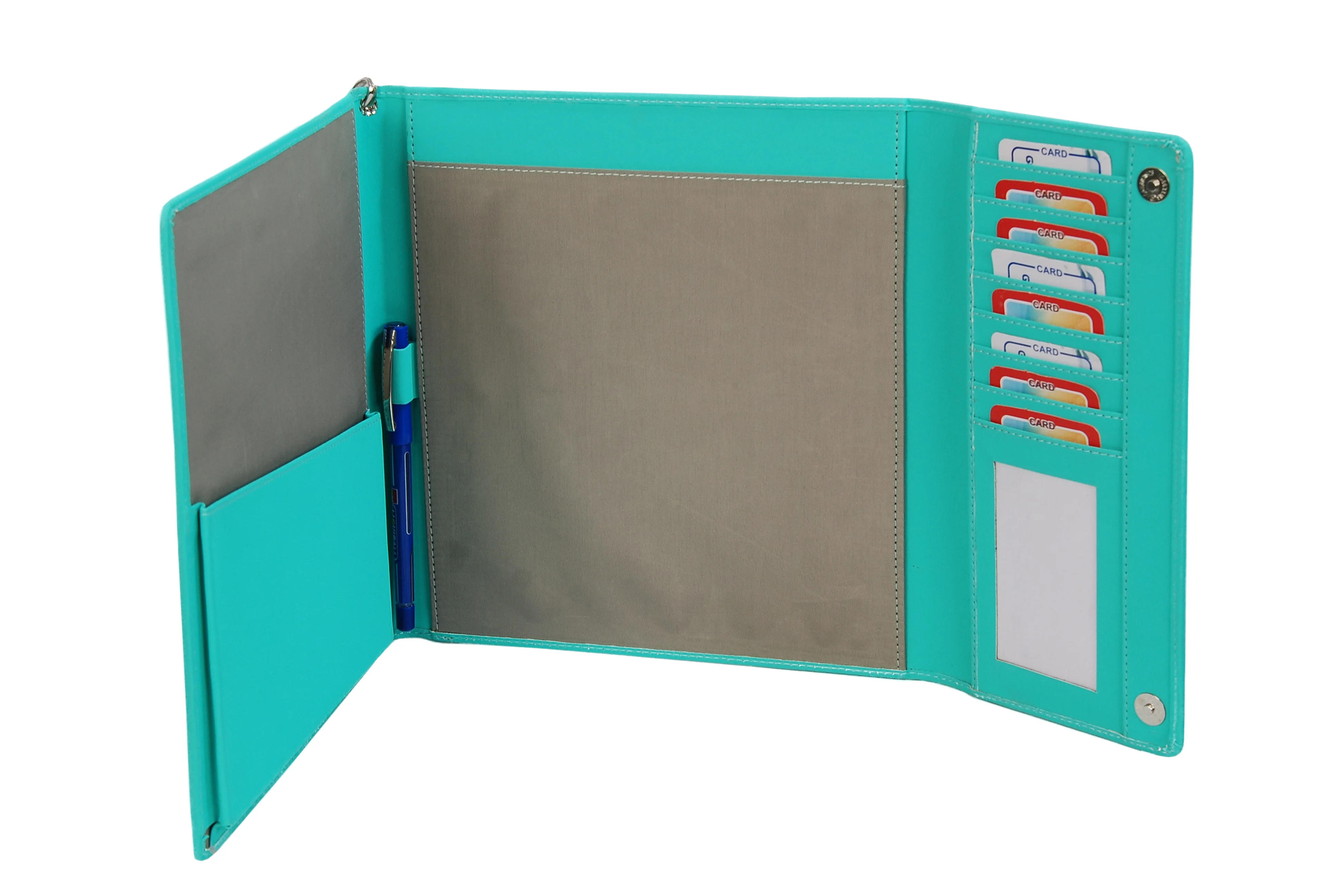 A4 Conference Pu Leather Conference File Folder With 3 Ring Binder