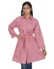 Designer Party Wear Full Sleeve Self Weved Khadi Tunic With String Belt For Women