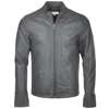Graceful Men Grey Leather Biker Jacket