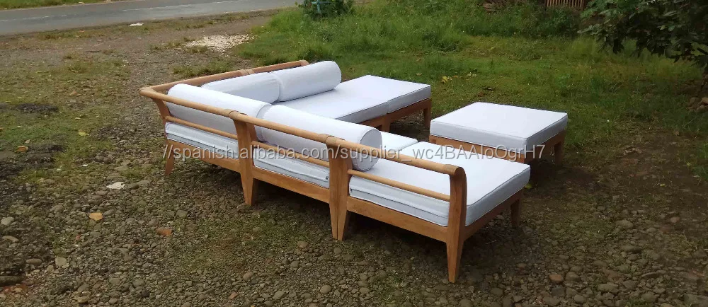 Madera de teca muebles de patio al aire libre sofá diseños de muebles