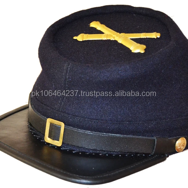 American Civil War US Artillery Enlisted Kepi Cap Hat /& Badge XLarge 60//61cms