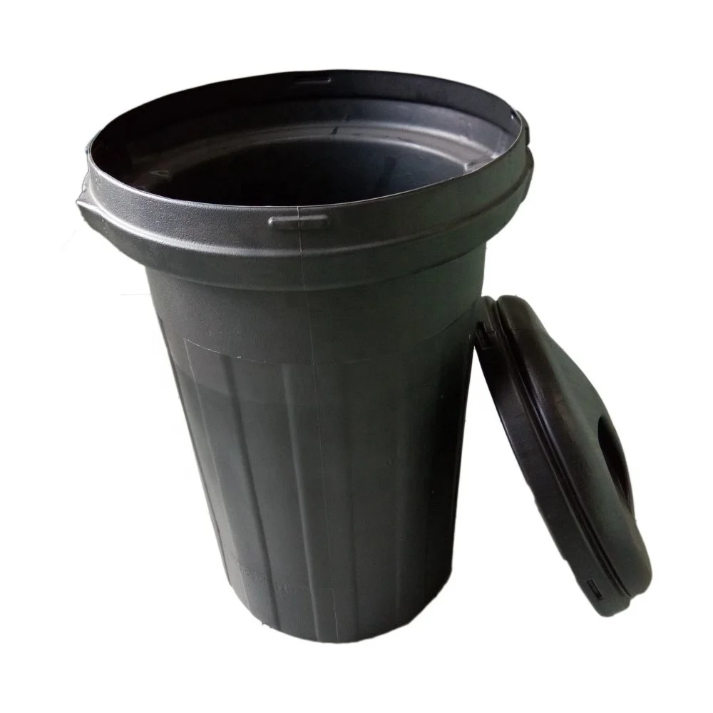 70l Black Outdoor Hdpe Plastic Dustbin With Lid Cover From Malaysia 