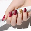 FSM Wine Red Glitter Shiny Press on Artificial Nail Tips