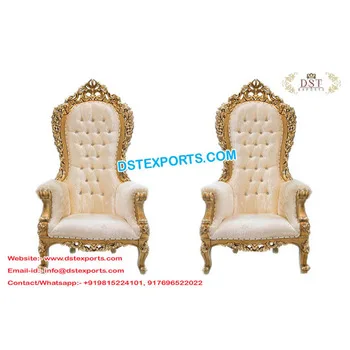 Stylish Wedding Reception Throne Chairs Bride And Groom Wedding