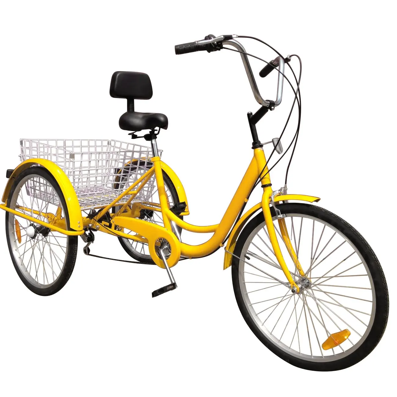 3 Wheel 24 Adult Tricycle Trike Bicycle Cruise 7 Speed W Basket