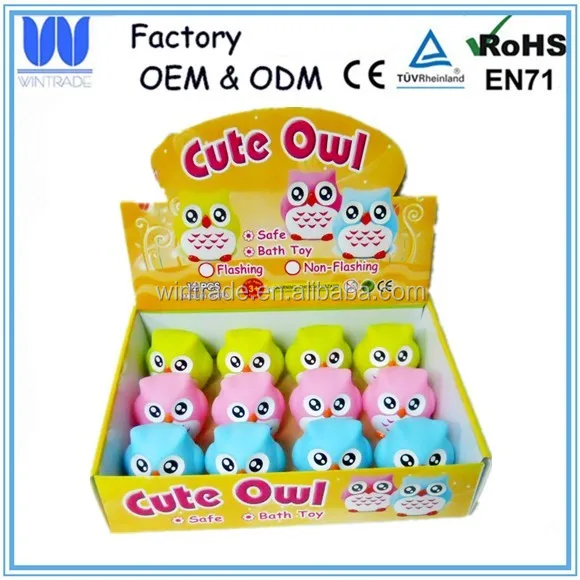 Baby Boy Toy Collection Blue Bath Owl Squirter Pvc Animal - Buy Baby