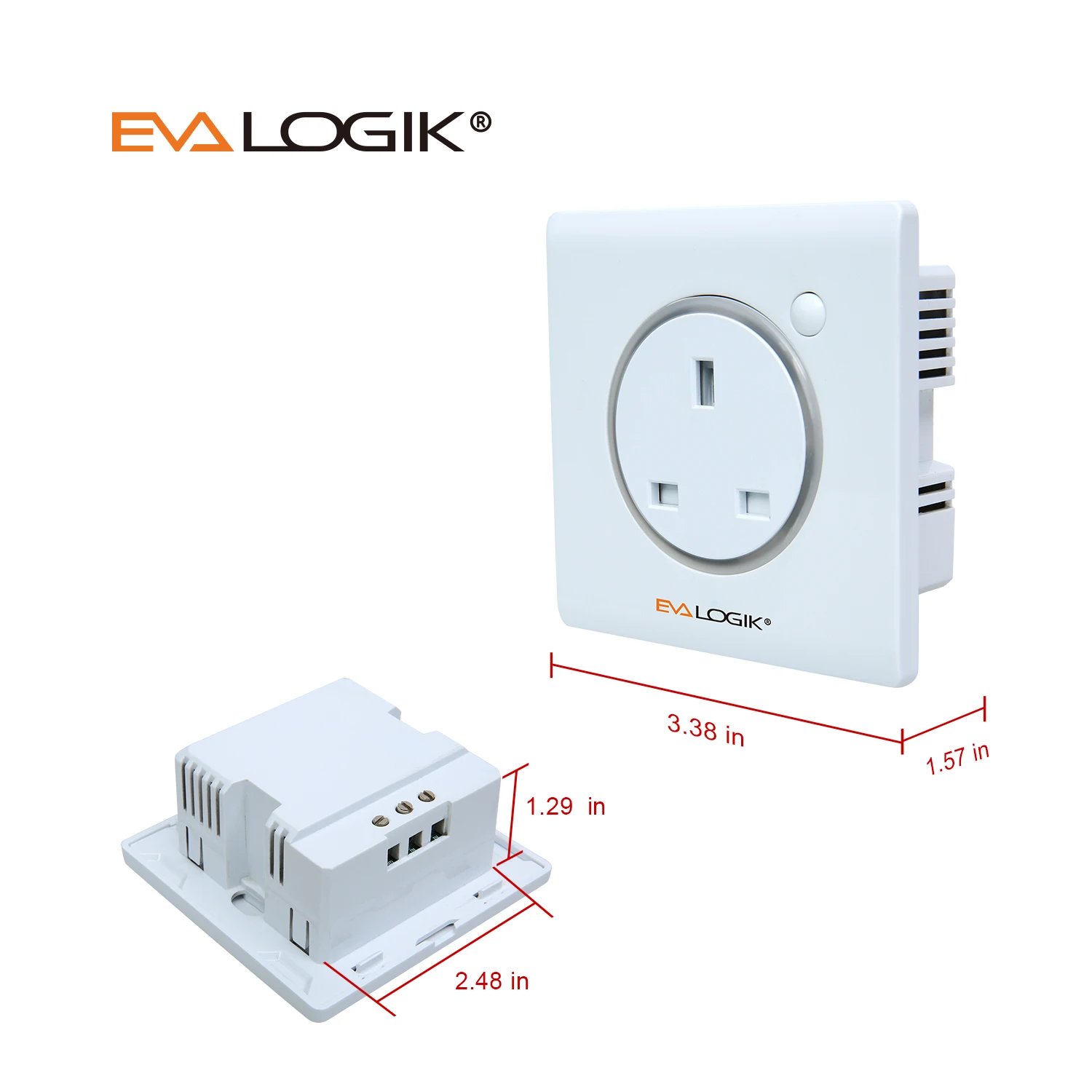 Z Wave Smart 240vac Wall Electrica Receptacle Control Outlet Socket