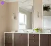 Modern Wall Mounted Bath Vanity Double Sinks Mirror Bath Vanity and Sink Combo