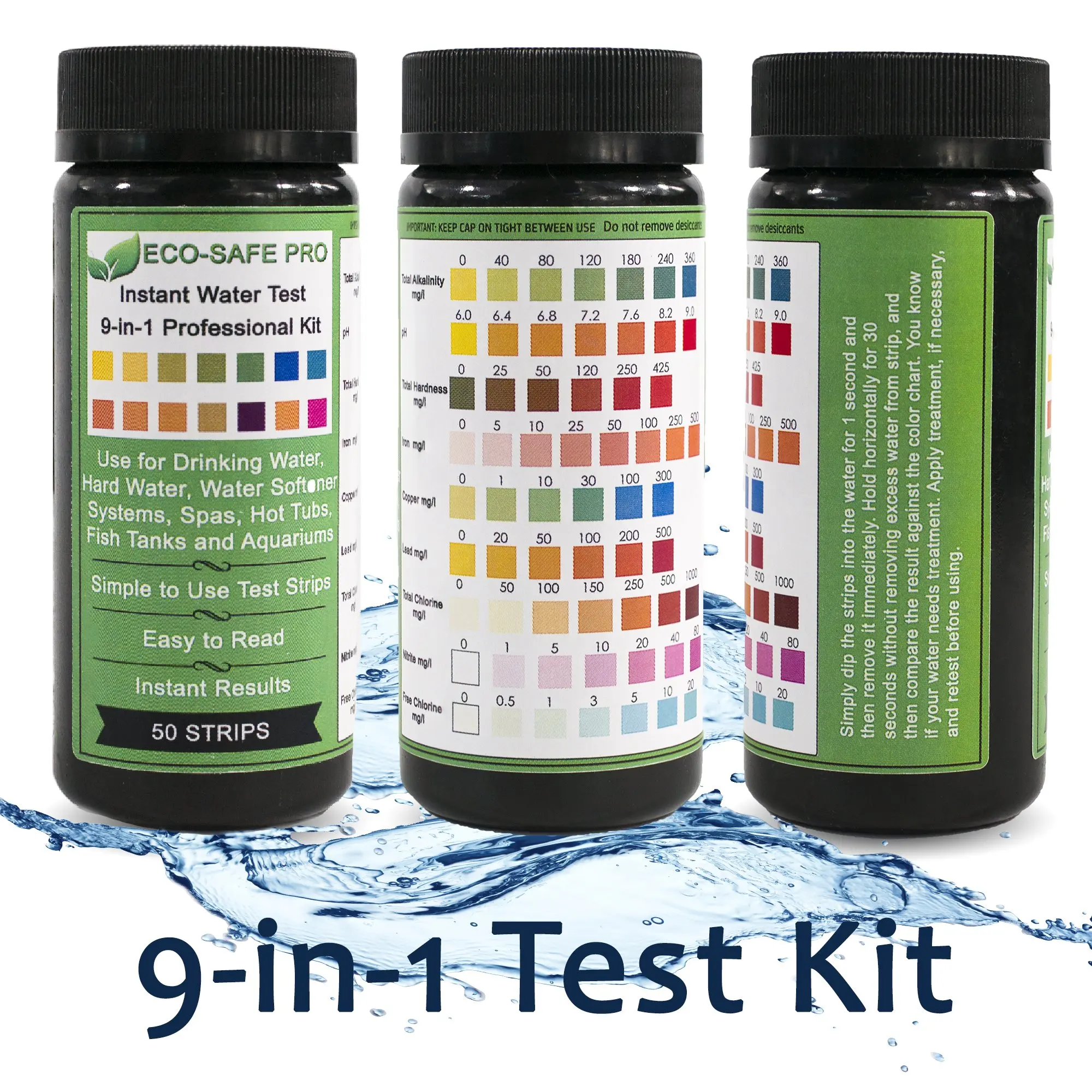 Buy Water Test Strip Kit 9 in 1, 9Way for Drinking Water Quality