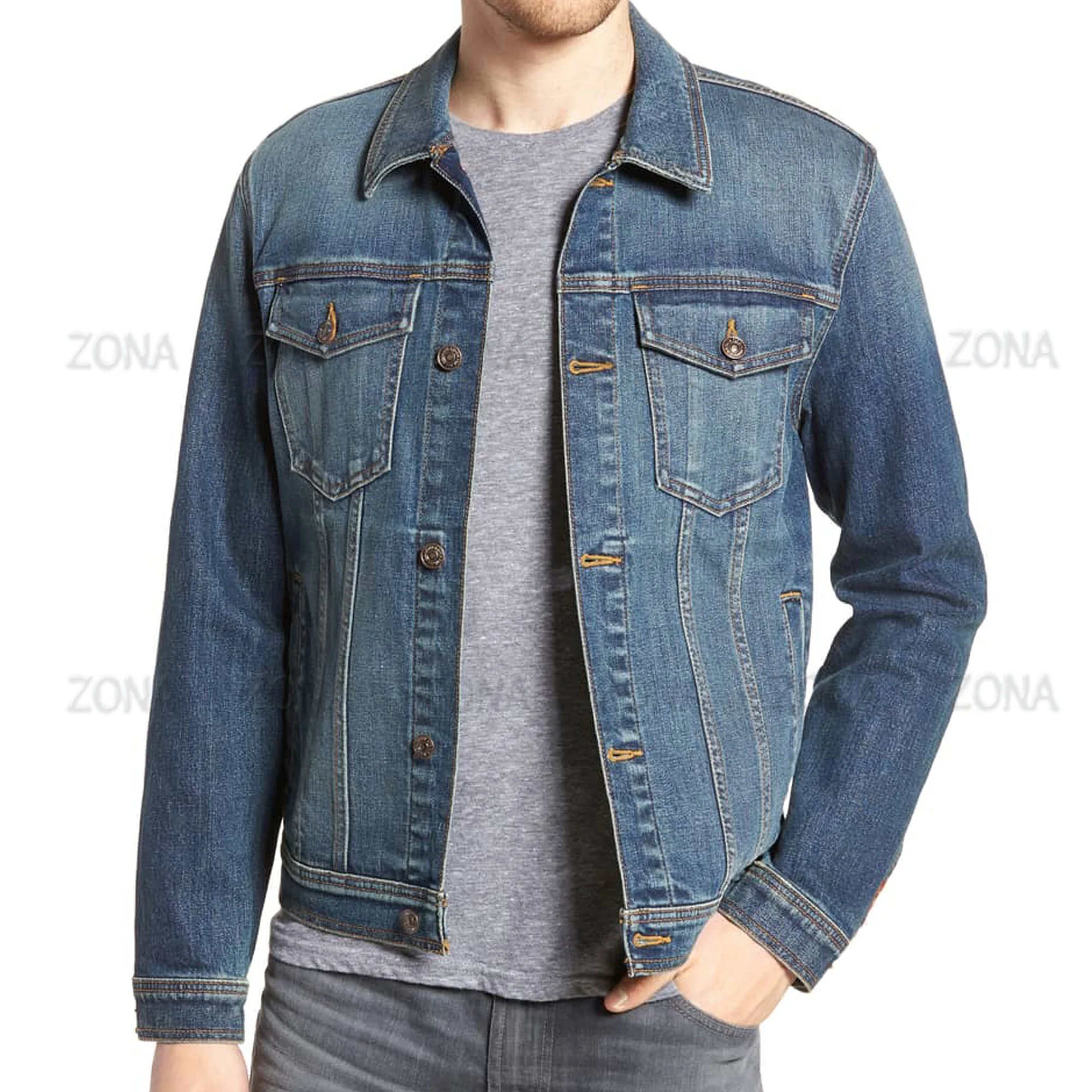 High Quality Oversized Jean Outwear Fashion Casual Apparel Jeans Denim Jackets   Mens Clothing Plain Dyed Denim Jeans Jackets