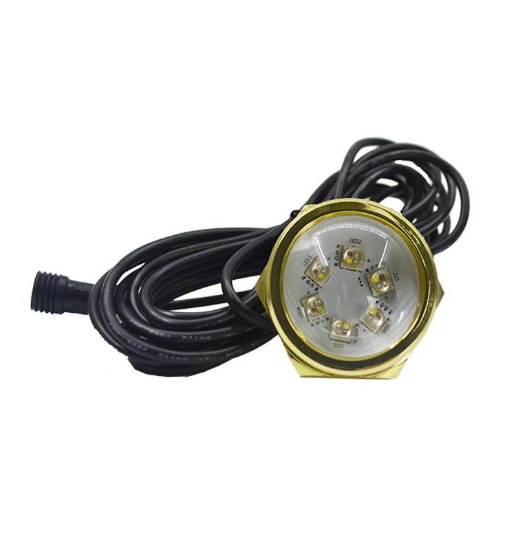The brightest 1800lm Underwater Lighting IP68 Waterproof Rate LED Drain Plug Lighting for boat/marine/yacht use