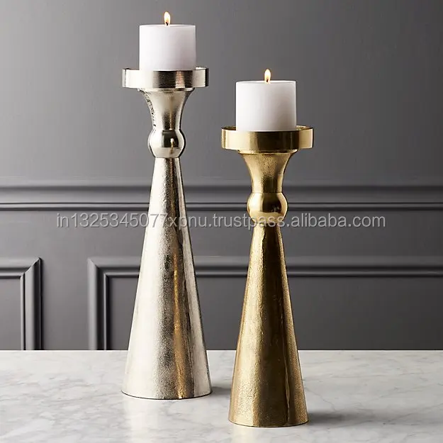 gold pillar candle holders