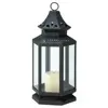 SMETA approved factory Candle Holder Black, Large Metal Candle Lantern , Black powder coated ,Metal hanging lantern