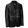 Mens CLASSIC BLAZER Tailored Fit Soft Real Nappa Leather Jacket Slim Fit Coat Jacket 2 Button Casual Leather Jacket