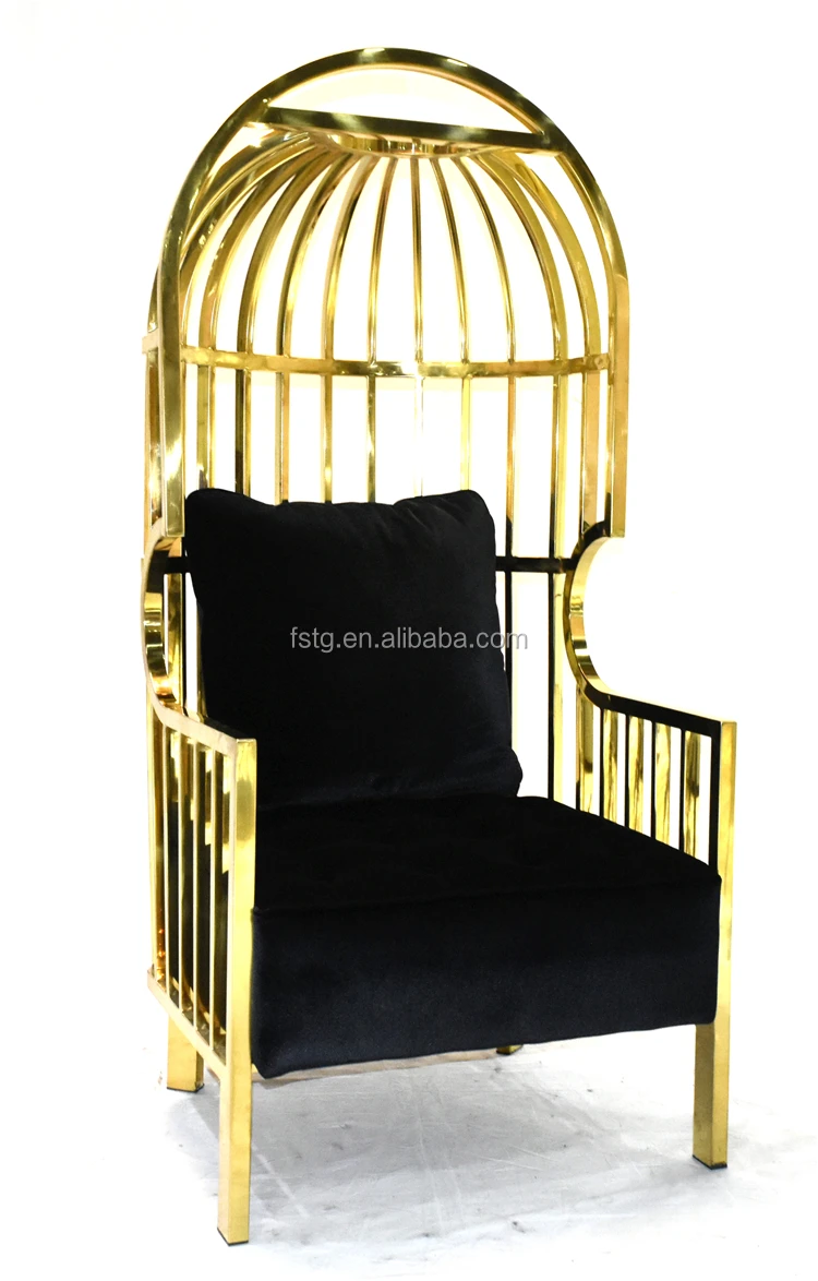 Unique Design Hotel Furniture Golden Nickel-plated Stainless Steel Bird ...