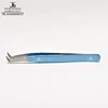 Eyelash Extension Tweezers L Type Volume 11 cm Metallic Sky Blue Finish Side View