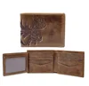 Vintage Leather Wallet Cowhide Leather Short Purse Embossed Wallet for Men | PROTECTED Gents PURSE | LINED LEATHER PURSE