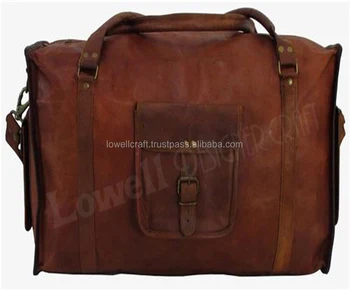 genuine leather overnight bag