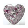 heart stone Ruby Granite Heart palm Stone Carved puffy heart palm and pendant Wholesaler