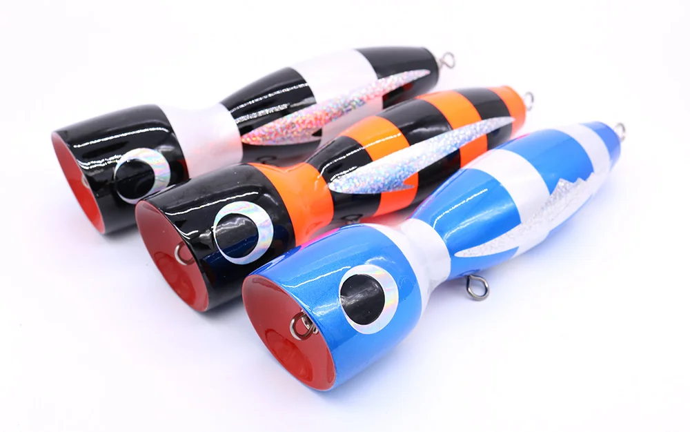 Castfun Hand Made Wooden Popper Lure 18cm 120g Topwater Fishing Lure