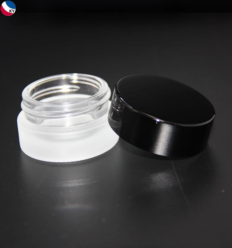 Cosmetics Frosted Lip Gloss 2g 5g 7ml Cosmetic Glass Jar With Black Lid
