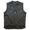 Latest design new motorbike leather pure cow hide with slash pockets vest