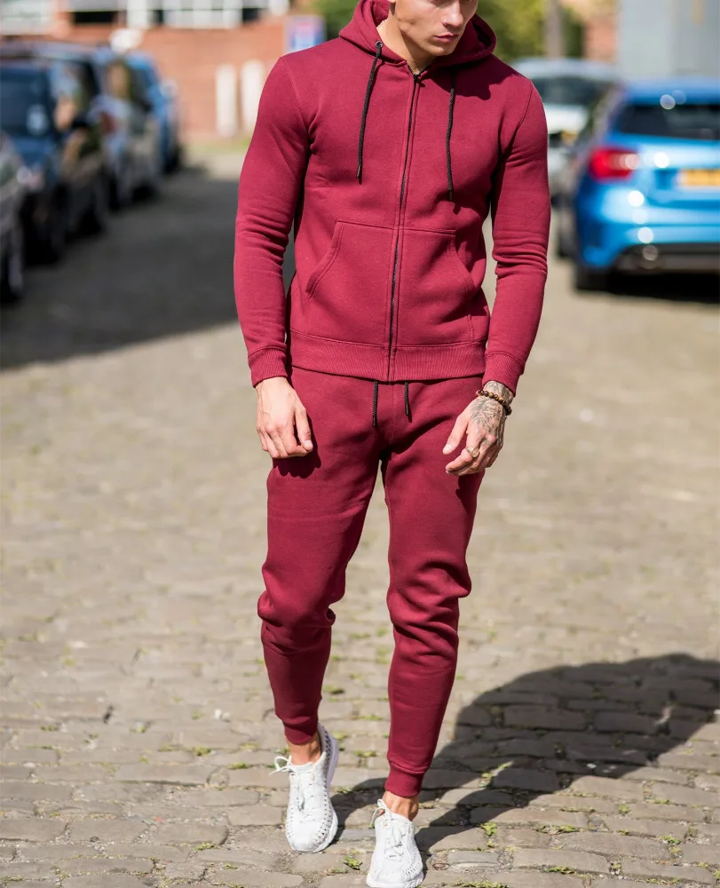 mens burgundy joggers