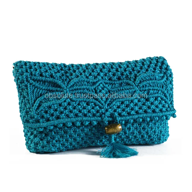 macrame hand purse