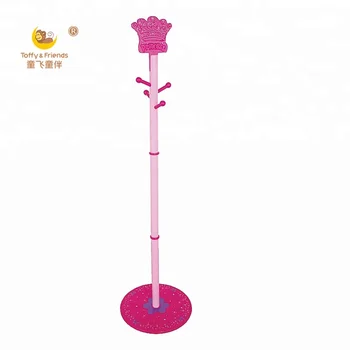 Wooden Kid Princess Clothes Rack Standing Hanger Coat Princess Clothes Rack Standing Hanger