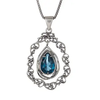 silver stone necklace