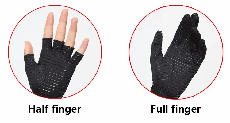 Copper Compression Half Finger Arthritis Gloves