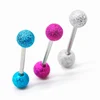 Colorful sandblast ball tongue barbell piercing jewelry set wholesale