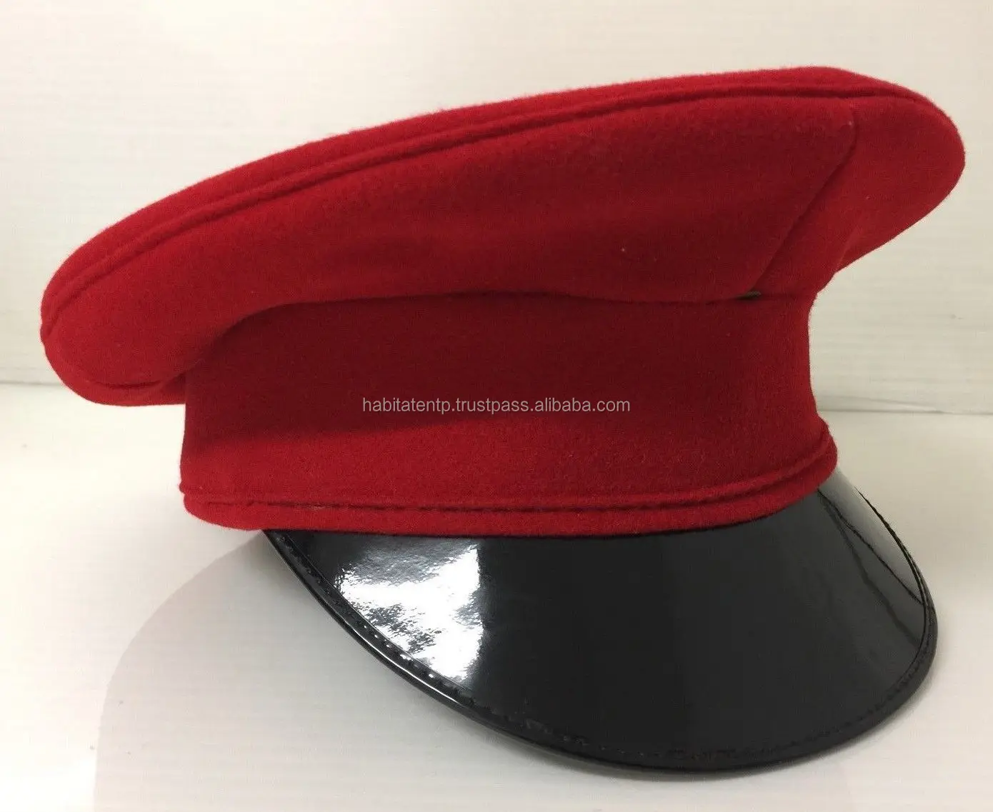 red peaked cap