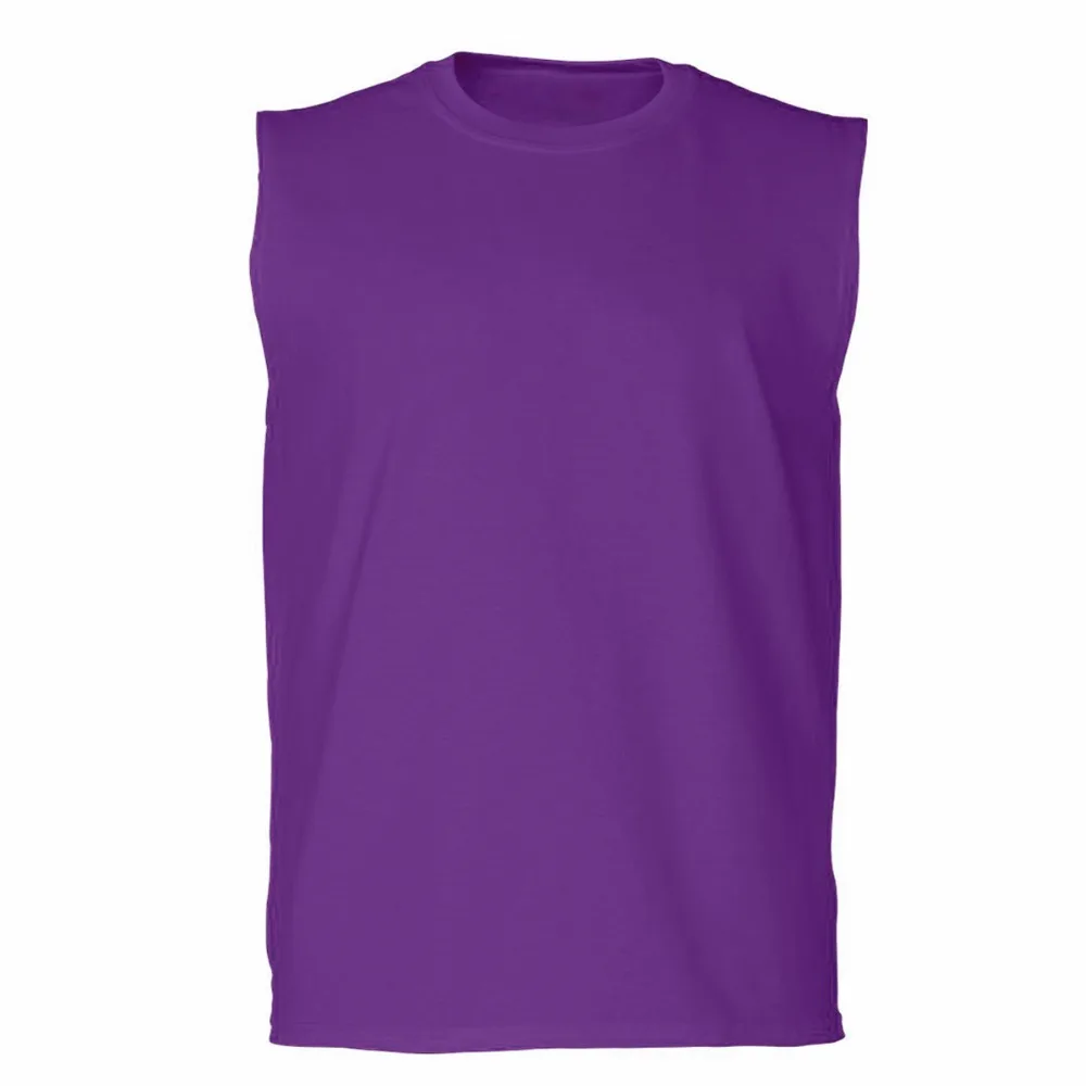 Plain 100% Cotton Dri Fit Sleeveless T-shirt For Man Sports Tops