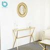 Gold Foil Furnish Glass Console Table, Living room Side Coffee Table Luxury