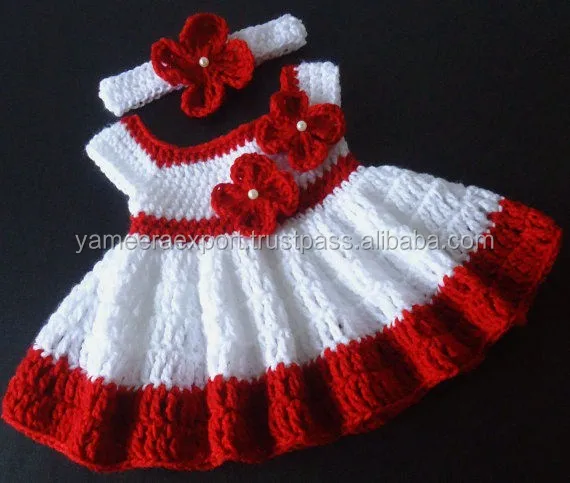 Hand Knitted Crochet Baby Girl Dress ...