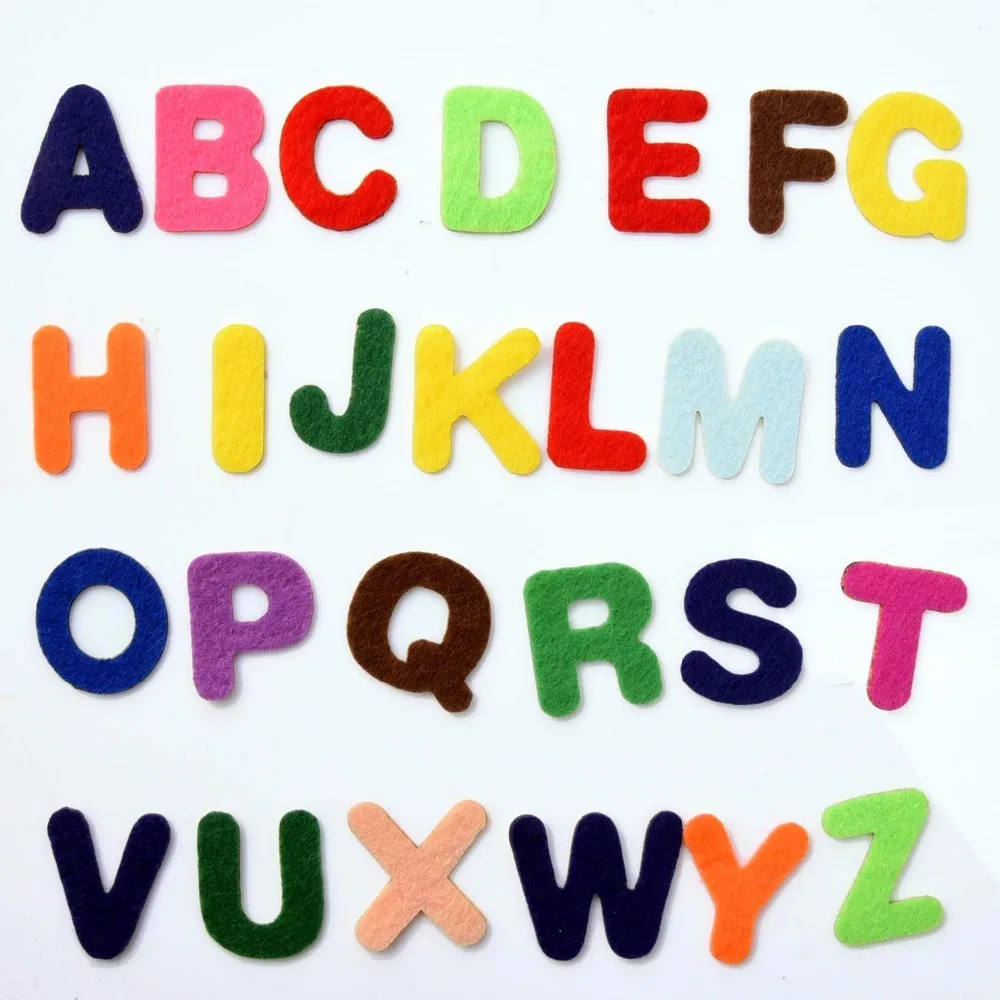 Assorted Colors Self Adhesive Felt Alphabet Letters Stickers For Diy