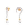 Question Mark and Exclamation Mark Diamonds Stud Earrings Solid 14k Yellow Gold Jewelry For Women's Wear Earrings