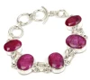 ruby corundum 925 silver plated bracelet for men