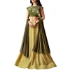 Yellow And Olive Green color Traditional type latest very exclusive designer lahengha choli online