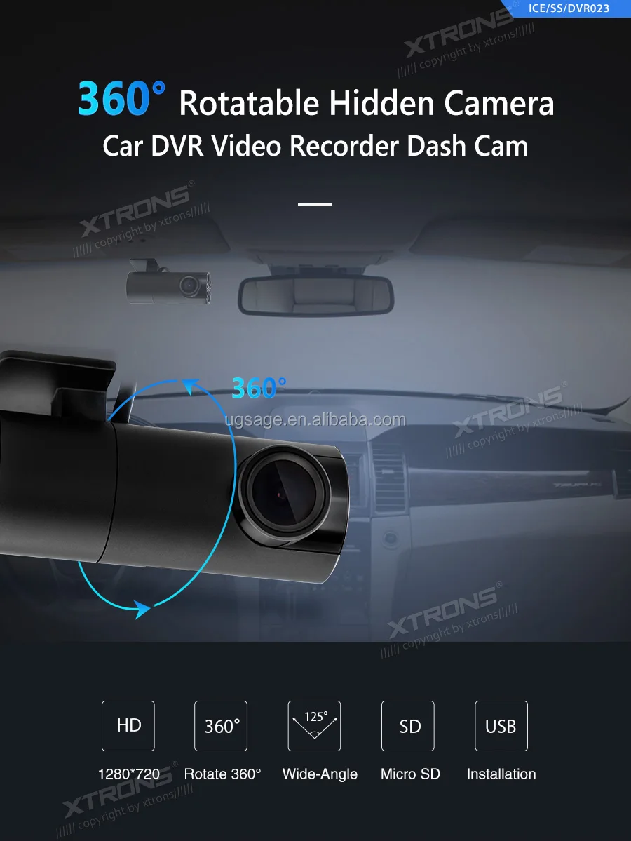 Xtrons Dvr023s 360 Degrees Rotatable Hidden Camera Car Dvr Video