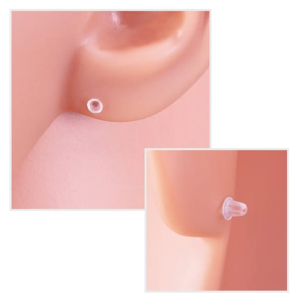 Plastic Earring Posts And Backs Clear Earring Pins Ear Safety Backs