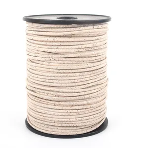 3mm round white cork cord natural Portuguese cork wholesale jewelry supplies /Findings Cor-172