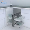 Full extension metal kitchen cabinet organizers magic corner