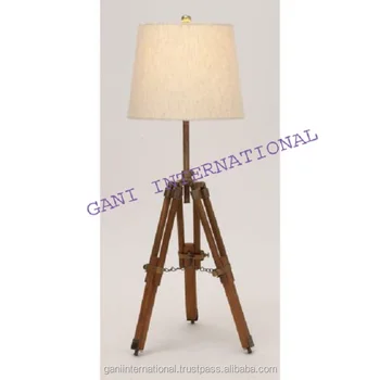 Metal Tripod Table Lamp With Wooden Stand Decorative Item Led Metal Tripod Table Lamp With Wooden Stand Decorative Item