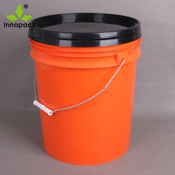 Orange Virgin Pp 5 Gallon Buckets For Packaging With Black Lids - Buy 5 ...