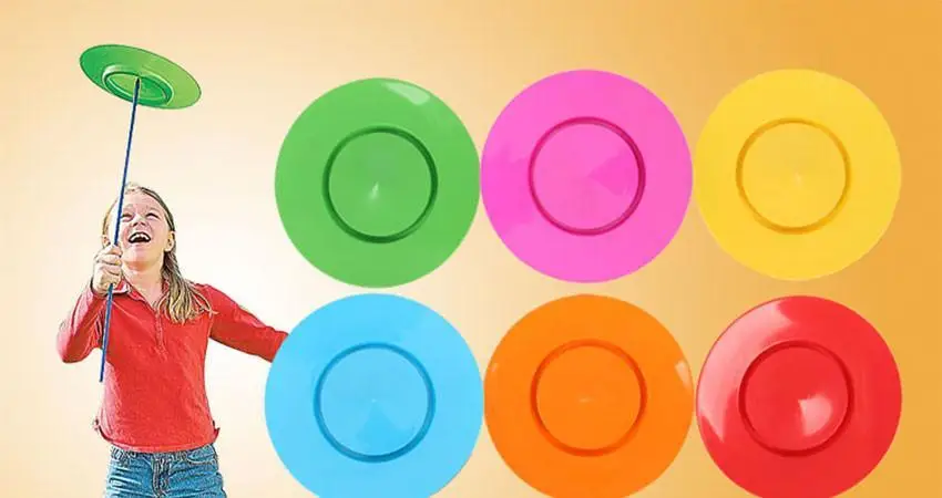 23cm juggling spinning plates with stick for kids toys