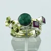 Ruby & Emerald Agate Stone 925 Sterling Silver Stack Ring, Handmade Silver Stack Ring