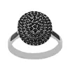 925 sterling silver Unisex Black Spinal Gemstone Concentric Circle Braided Rug Band Four Continuous Circle Ring