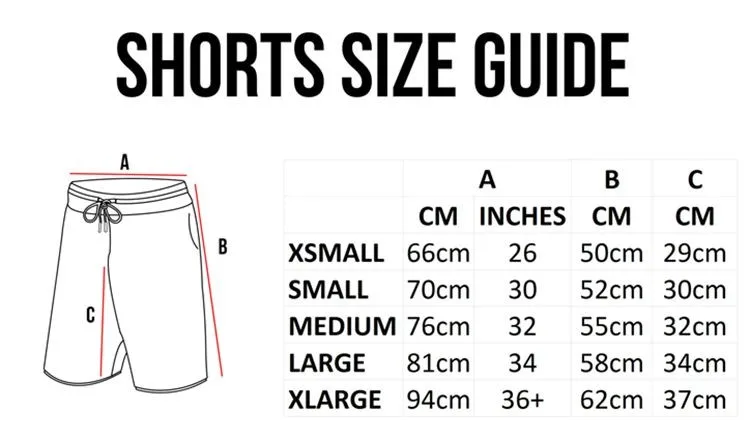 basketball short size chart